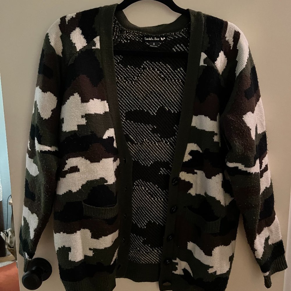 Nasty Gal Camo Button Cardigan